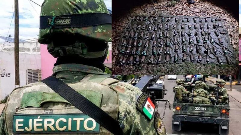 Ejército Mexicano asegura en Michoacán arsenal de bombas