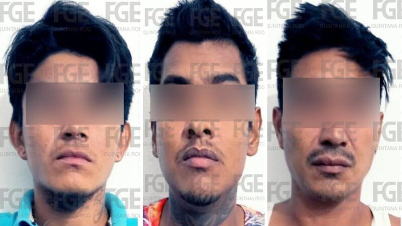 Detenidos por triple homicidio en Cancún.