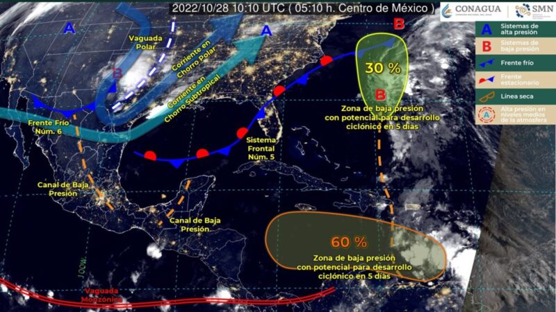 Pronóstico del clima para hoy viernes 28 de octubre en Quintana Roo.