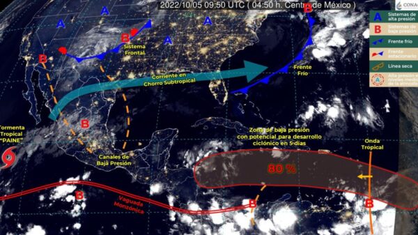 Pronóstico del tiempo para hoy miércoles 5 de octubre en Quintana Roo.