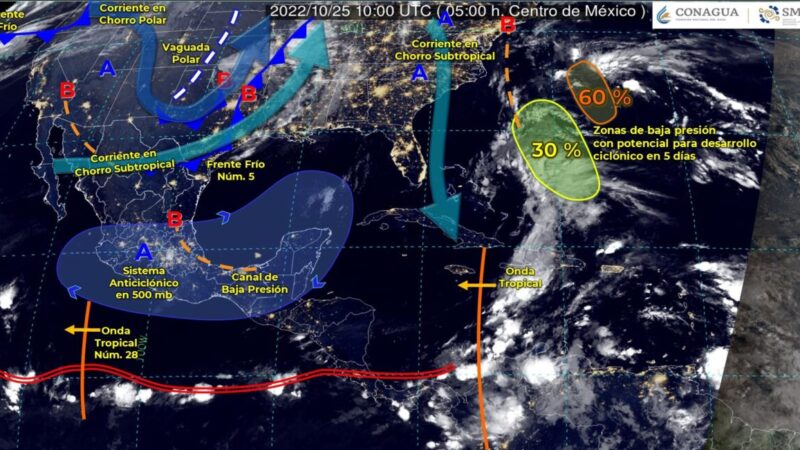 Pronóstico del clima para hoy martes 25 de octubre en Quintana Roo.