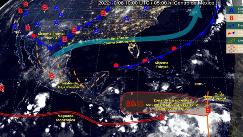 Pronóstico del clima para hoy jueves 6 de octubre en Quintana Roo.