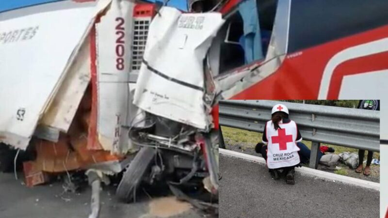 Carambola de autobuses y traíler deja un muerto en SLP