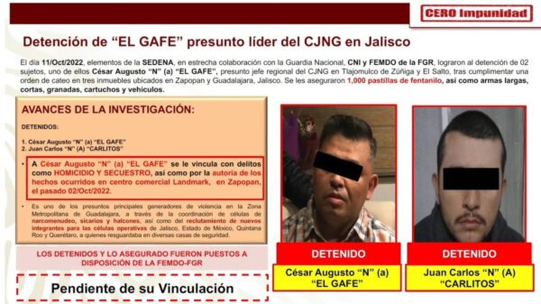 Detienen a ‘El Gafe’, autor de balacera en Zapopan