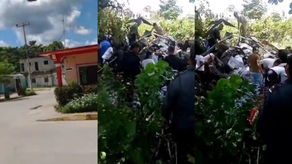 Cae helicóptero de la Semar en Centla