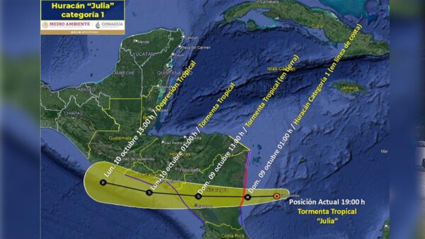 "Julia" ya es huracán categoría uno