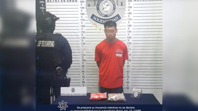 Detienen a presunto narcomenudista en Playa Del Carmen