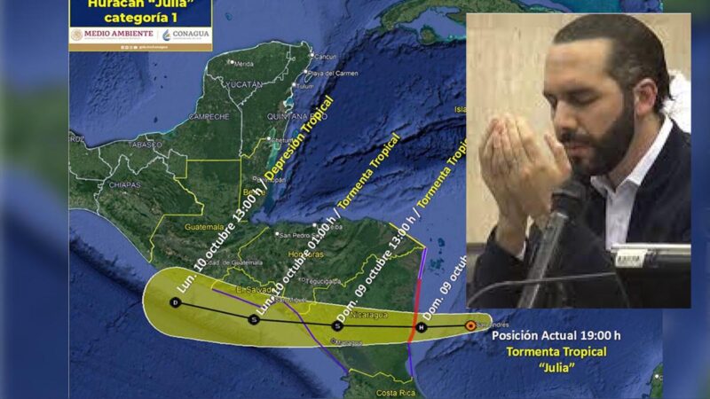 El Salvador enfrentará al huracán "Julia" con oraciones
