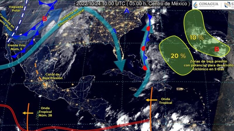 Pronóstico del clima para hoy lunes 24 de octubre en Quintana Roo.