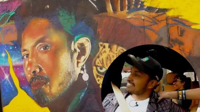 Tenoch Huerta llora al ver mural con su rostro en la CDMX