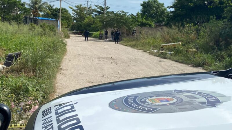 Hallan cuerpo embolsado en la Región 235 de Cancún.