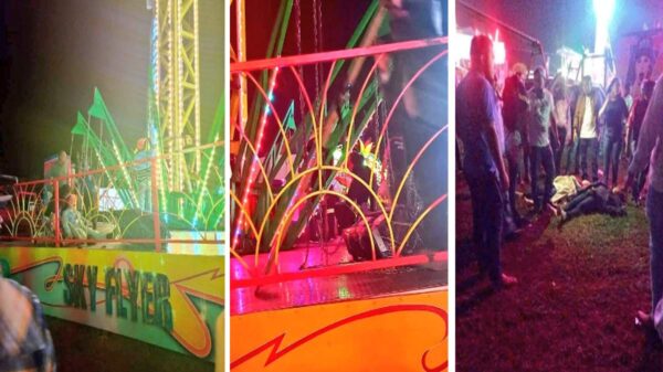 Desplome de juego mecánico en una feria deja 17 personas heridas (VIDEO).