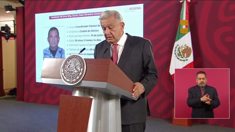 Lamenta AMLO asesinato del general Urzúa en Zacatecas