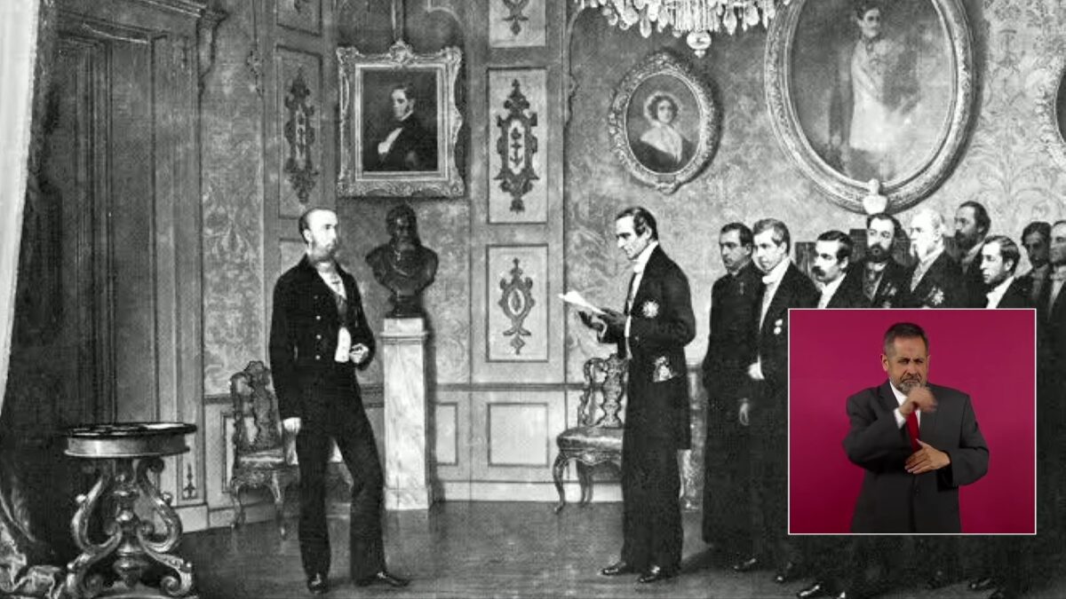 Imagen histórica, donde se aprecia al grupo de conservadores que acudió a Europa a fin de convencer a Maximiliano de Habsburgo para que fuera el emperador de México.