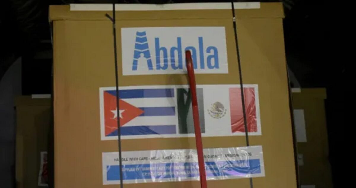 Arribo de la vacuna cubana Abdala al Aeropuerto Internacional de la Ciudad de México, el pasado sábado 26 de noviembre.