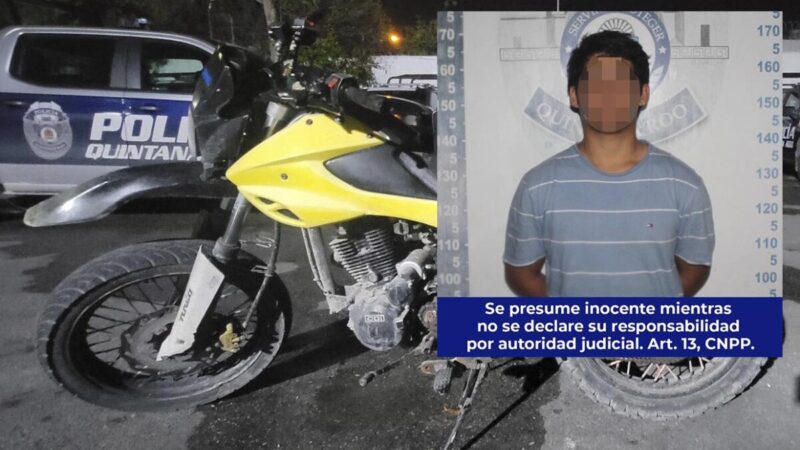 Detienen a menor en Cancún por presunto asalto