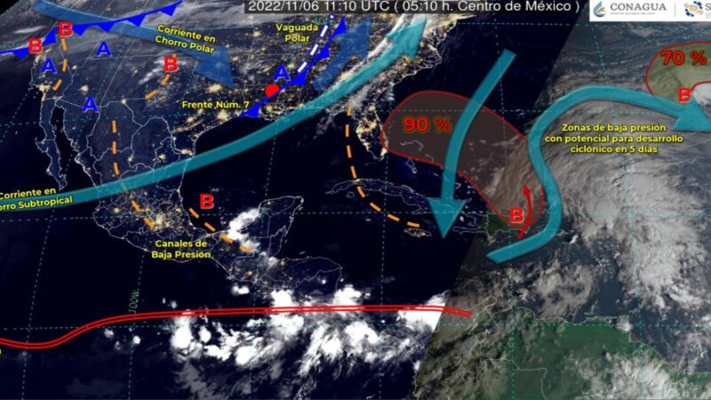 Pronóstico el clima para hoy domingo 6 de noviembre en Quintana Roo.