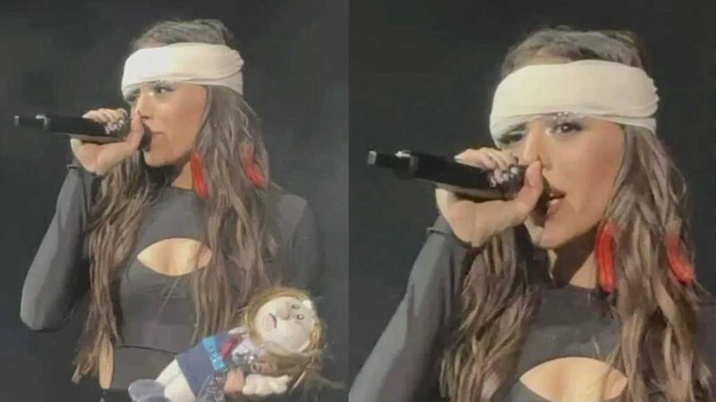 Danna Paola sufre accidente durante su concierto "Xt4s1s Tour"