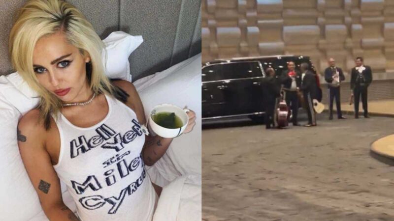 Fans mexicanos le llevan mariachi a Miley Cyrus y los ignora