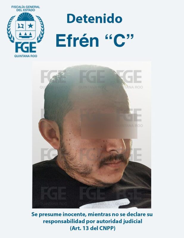 Detienen en Mérida a sujeto implicado en un feminicidio en Cancún; Efrén “C” abandonó a la víctima en la autopista Cancún-Mérida.