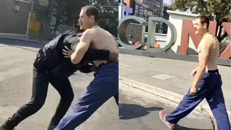 Policías en CDMX someten a un "gringo" armado