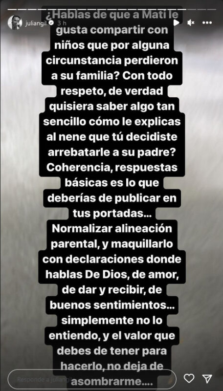 Julián Gil reprocha a Marjorie de Sousa arrebatarle el padre a su hijo
