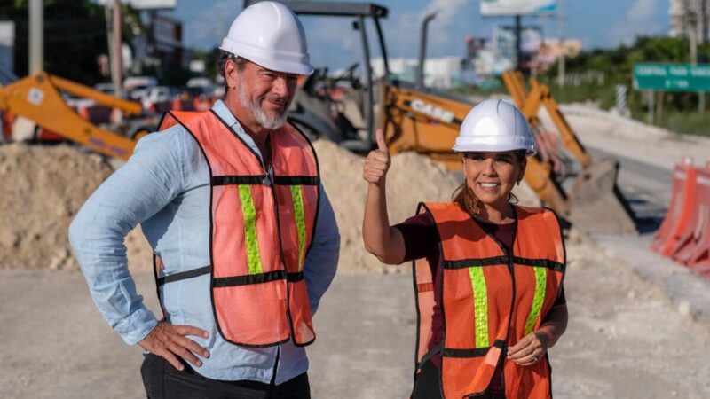 Mara Lezama supervisa avances en el bulevar Colosio