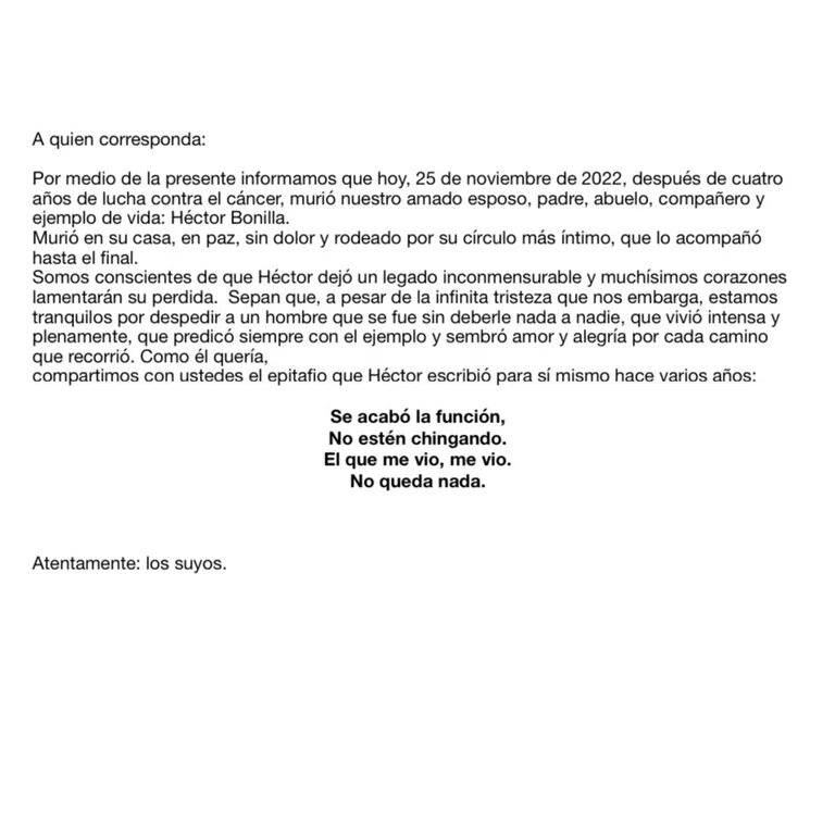 Muere el actor Héctor Bonilla a los 83 años