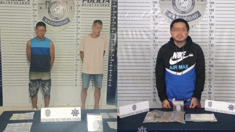 Detienen a tres personas por narcomenudeo en Playa Del Carmen
