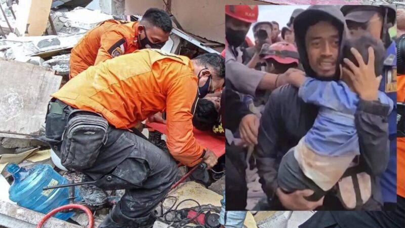 Hallan vivo a niño en escombros del sismo de Indonesia