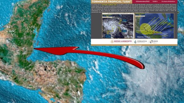 Tormenta tropical "Lisa" avanza y se ubica a 515 km de Quintana Roo