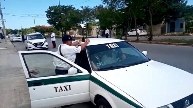 Coadyuva sindicato de taxistas ‘Andrés Quintana Roo’ en operativos de seguridad en el transporte público.