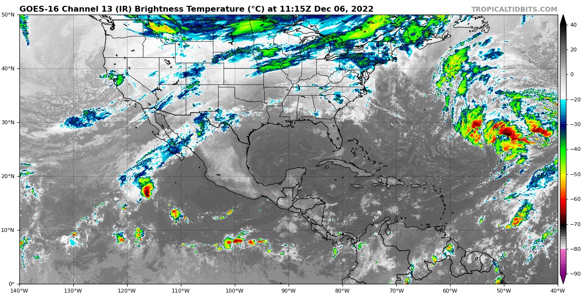 Pronóstico del clima para hoy martes 6 de diciembre en Quintana Roo; cielo medio nublado durante el día con lluvias aisladas en la entidad.