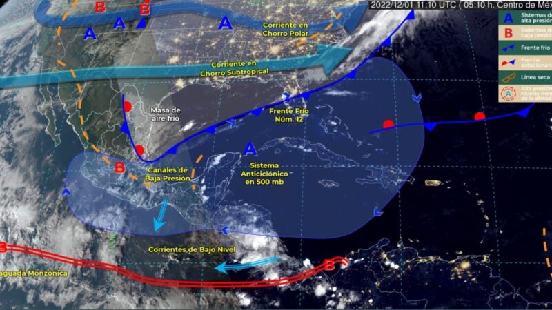 Pronóstico del clima para hoy jueves 1 de diciembre en Quintana Roo.