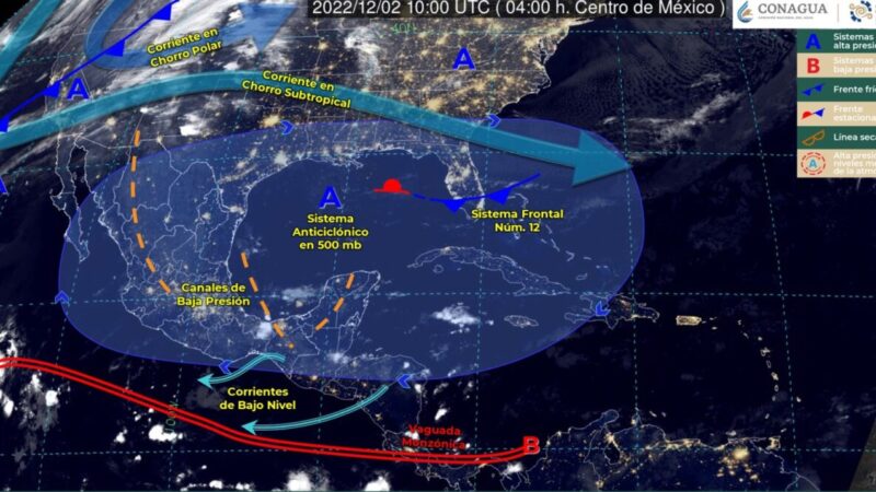 Pronóstico del clima para hoy viernes 2 de diciembre en Quintana Roo.