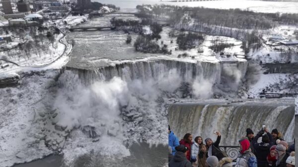 "Congela" tormenta invernal a cataratas del Niágara