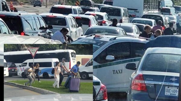Colapsan vías de acceso al aeropuerto