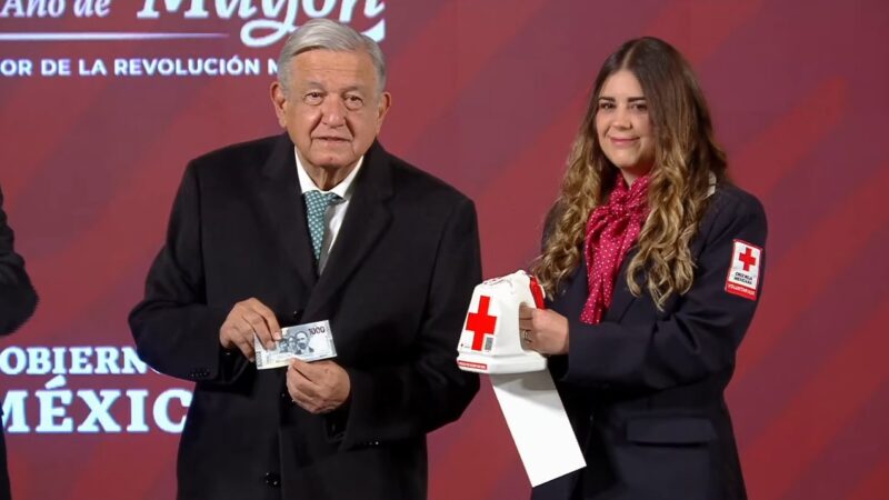 Arranca en la mañanera colecta anual de la Cruz Roja Mexicana