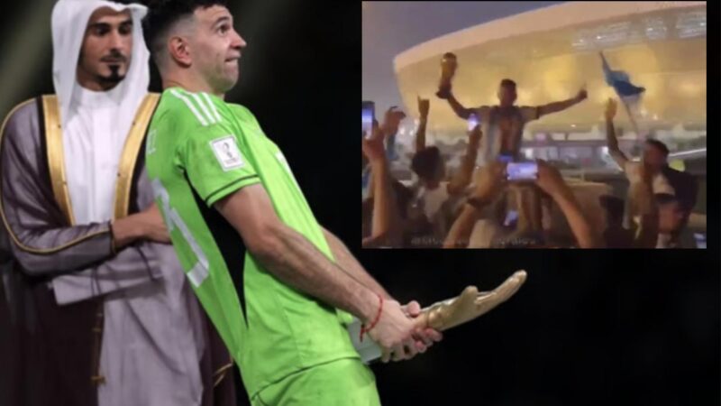 Insulta el "Dibu" Martínez a admirador mexicano en celebración