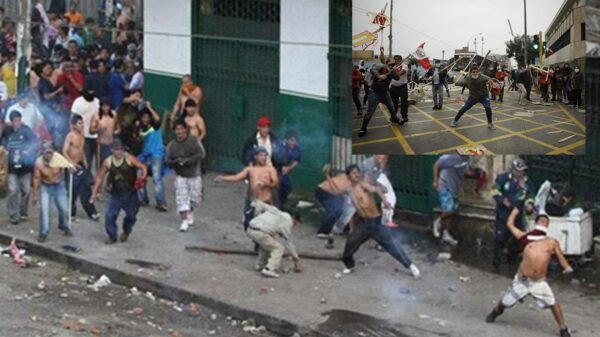 Chocan policías y manifestantes a favor de Pedro Castillo en Perú