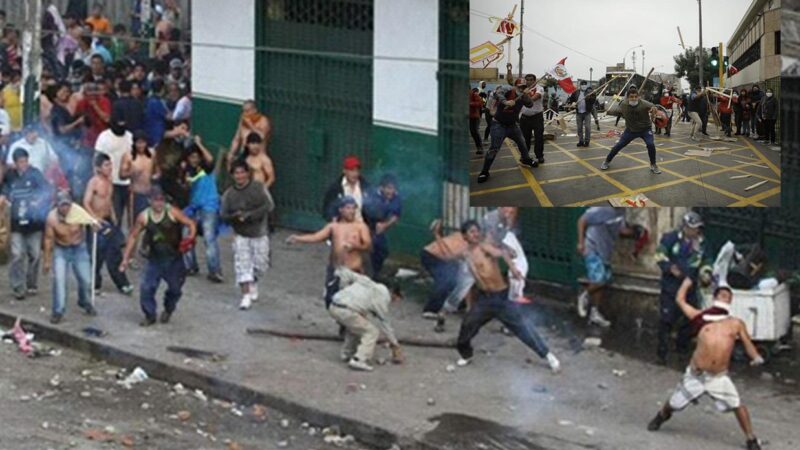 Chocan policías y manifestantes a favor de Pedro Castillo en Perú
