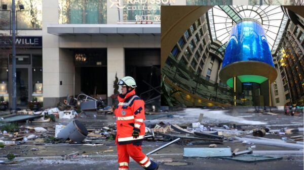 Gigantesco acuario explota en hotel de Berlin  