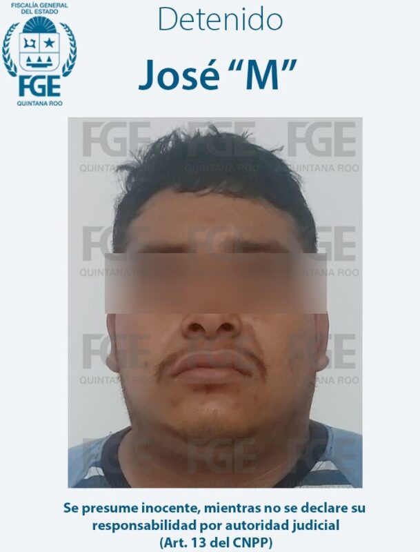 Detiene en Cancún a implicad en delitos de extorsión; José “M” enviaba mensajes con amenazas de muerte a comerciantes y mototaxistas.