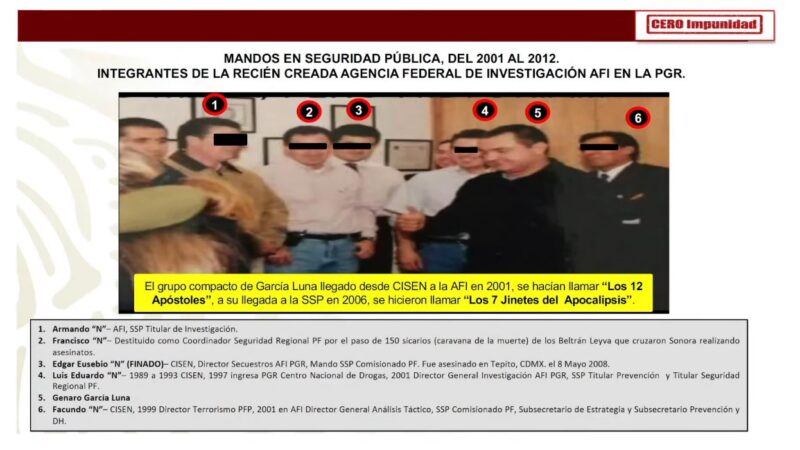 García Luna conformó su grupo, “Los siete jinetes del apocalipsis”