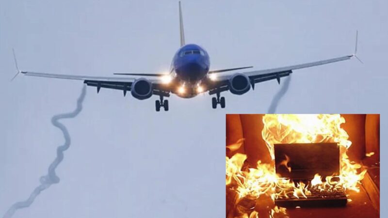 Incendio de laptop a bordo, causa aterrizaje forzoso