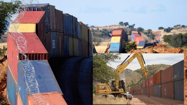 Levanta Estados Unidos muro fronterizo, con contenedores