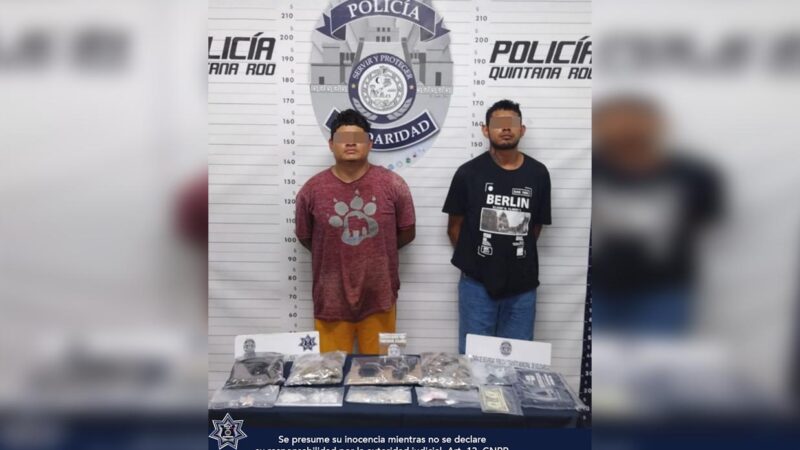 Atrapan a dos "narcopistoleros" en Playa Del Carmen