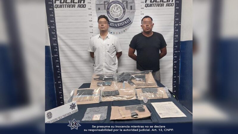 Armados hasta los dientes, atrapan a dos en Playa Del Carmen