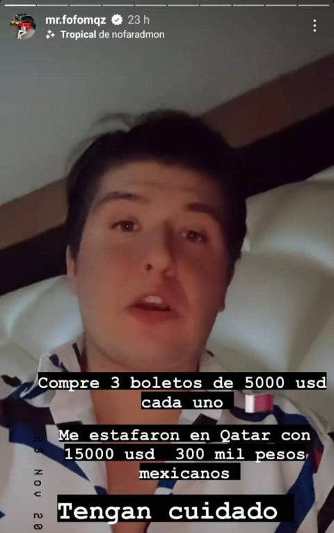 Revendedor estafa a Fofo Márquez en Qatar
