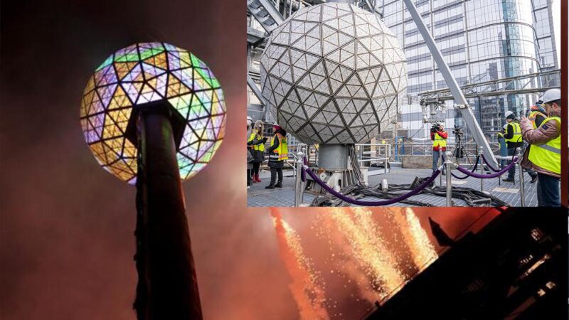 Afinan globo de Times Square en Nueva York para el año nuevo